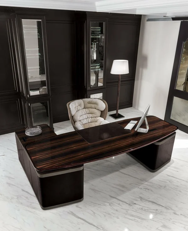 Modern Luxury Design Desk QMY-WD014 - Custom Wood Office Desk Manufacturer Supply