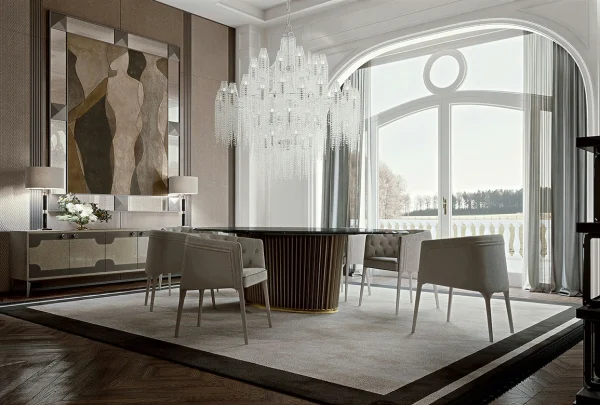 Modern Luxury Design Dining Chair QMY-DC020 - Custom Tufted Dining Chair Manufacturer Supply