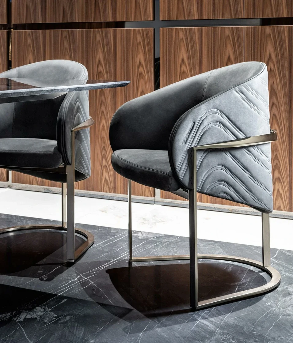 Modern Luxury Fashion Italian Leather Dining Chairs QMY-DC023 - Bespoke Luxury Dining Chair Factory Supply — изображение 5