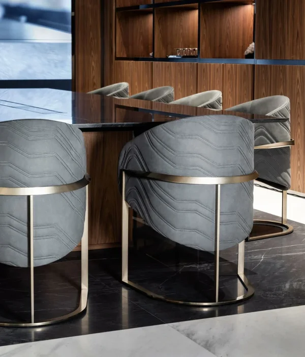 Modern Luxury Fashion Italian Leather Dining Chairs QMY-DC023 - Bespoke Luxury Dining Chair Factory Supply