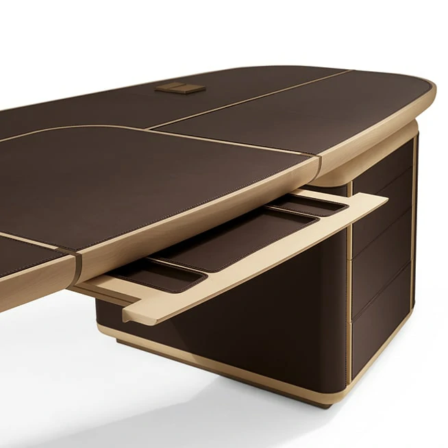 Modern Luxury Home Office Furniture Desk QMY-WD009 - Custom Office Desk Furniture Factory With Whole Office Solution Capabilities - Image 4