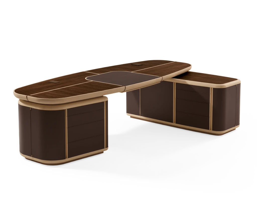 Modern Luxury Home Office Furniture Desk QMY-WD009 - Custom Office Desk Furniture Factory With Whole Office Solution Capabilities