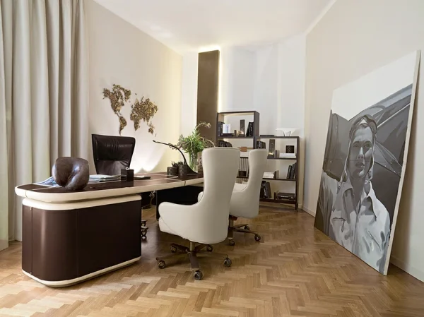 Modern Luxury Home Office Furniture Desk QMY-WD009 - Custom Office Desk Furniture Factory With Whole Office Solution Capabilities