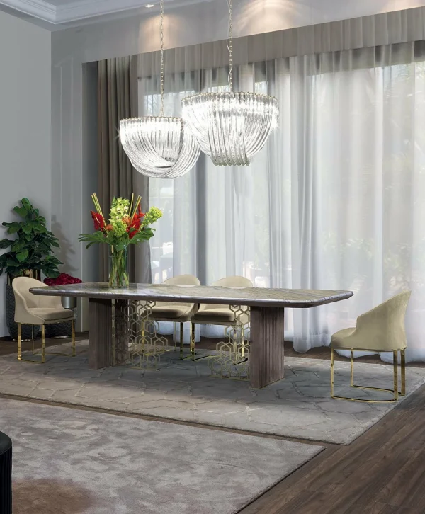 Modern Luxury Marble Dining Table QMY-DT020 - Bespoke Dining Room Tables Supply