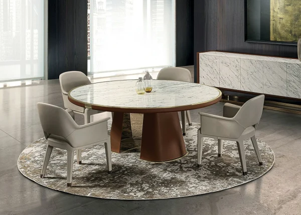 Modern Luxury Marble Top Rectangle Dining Table QMY-DT018 - Custom Designed Dining Tables Manufacturer Supply