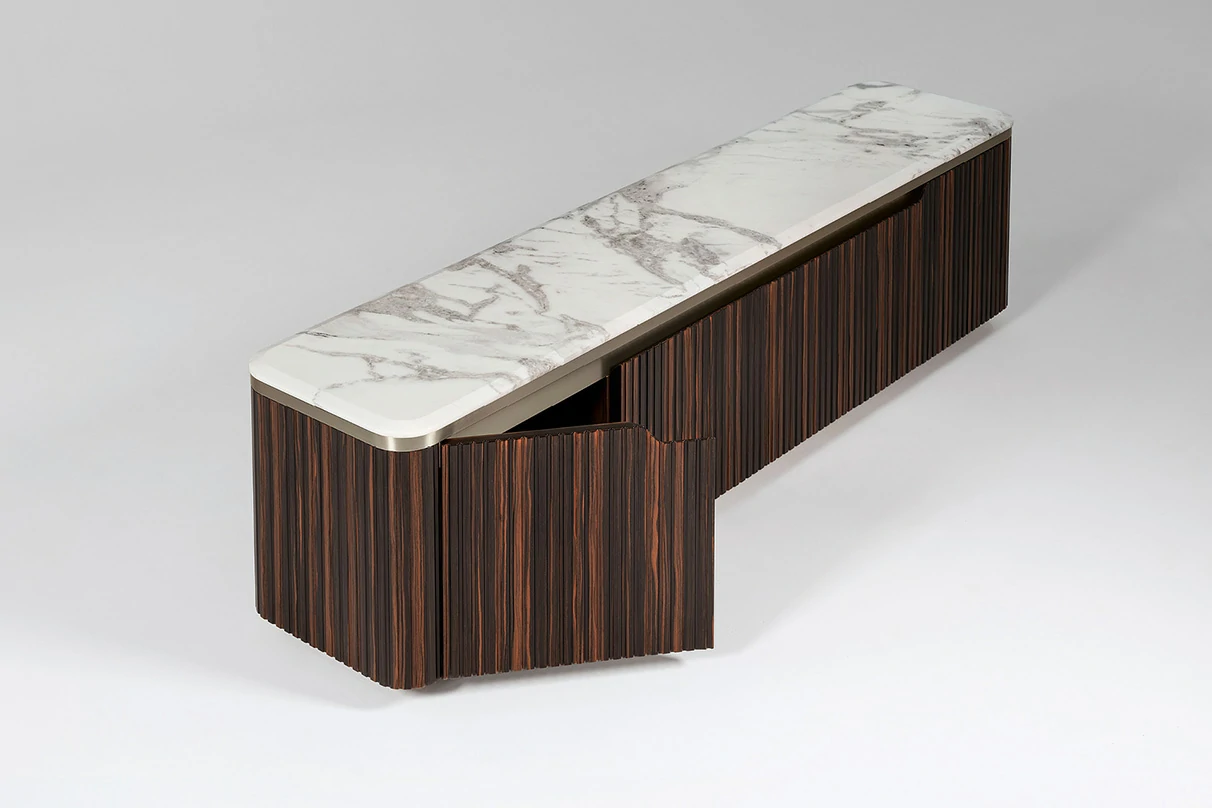 Modern Luxury Wooden TV Stand QMY-SB018 - Wholesale Sideboards Manufacturer Direct Supply - 画像 (2)