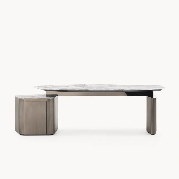 Modern Marble Top L-Shaped Office Desk QMY-WD018 - Custom Build Office Desk Manufacturer Supply