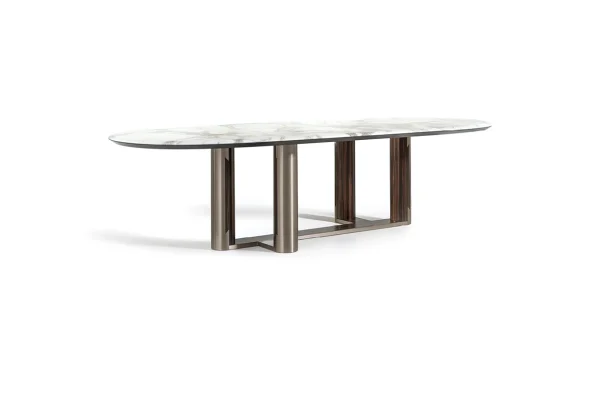 Modern Oval Marble Top Dining Table QMY-DT024 - Round Dining Table Custom, Source Dining Table Factory Supply