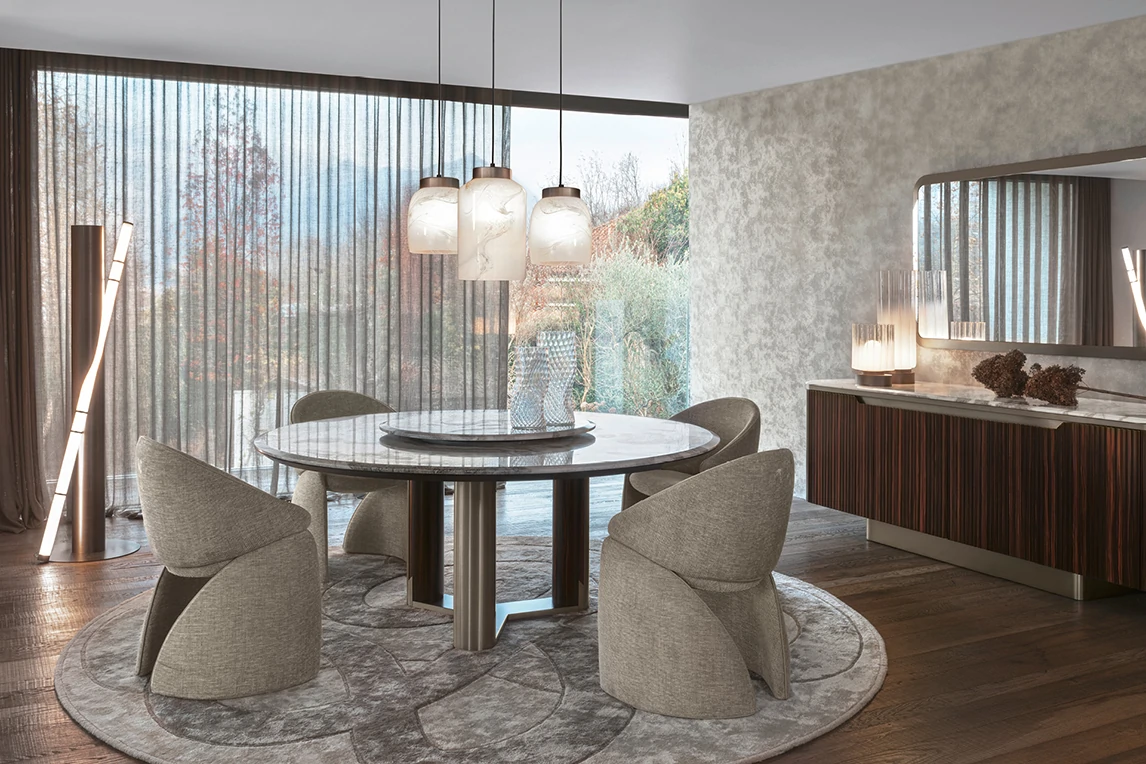 Modern Oval Marble Top Dining Table QMY-DT024 - Round Dining Table Custom, Source Dining Table Factory Supply - Image 3