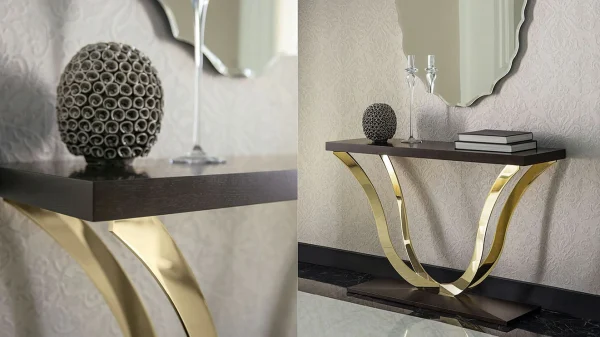 Modern Sculptural U-Curve Console Table QMY-CS025 - Bespoke Pedestal Entry Table Manufacturer Supply