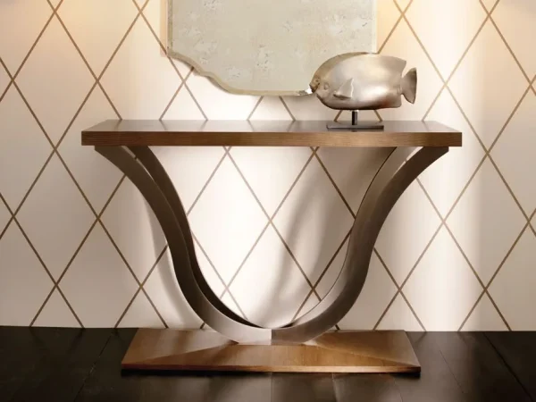 Modern Sculptural U-Curve Console Table QMY-CS025 - Bespoke Pedestal Entry Table Manufacturer Supply