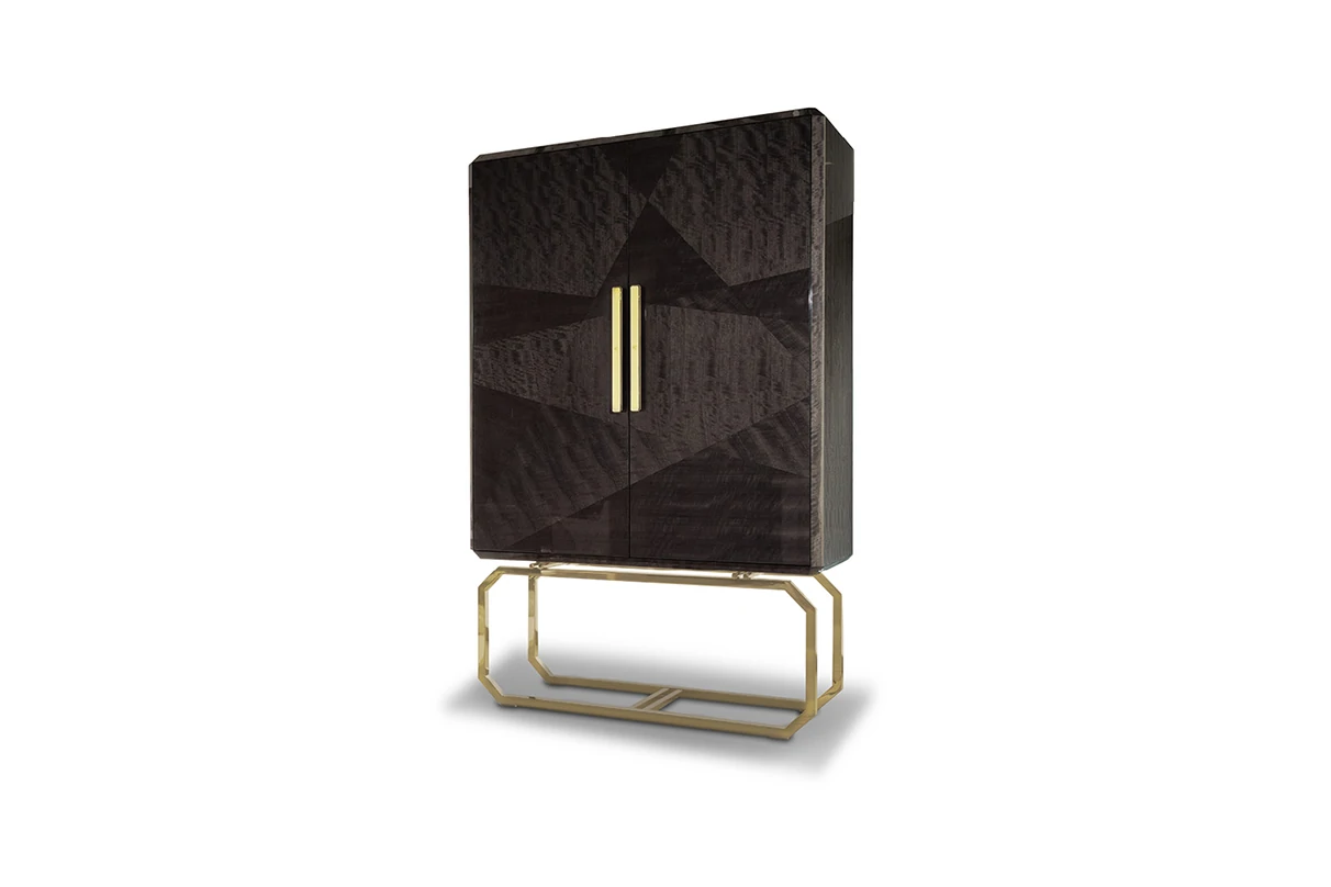 Modern Solid Wood Wine Cabinet QMY-WC020 - Custom Wood Wine Cabinet Supplier, Foshan, China