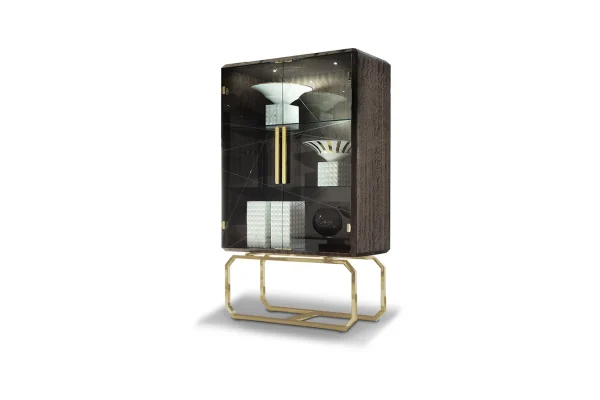 Modern Solid Wood Wine Cabinet QMY-WC020 - Custom Wood Wine Cabinet Supplier, Foshan, China