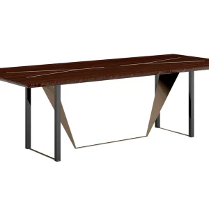 Modern Style Luxury Top Wood Cover Dining Table QMY-DT028 - Custom Wood Dining Tables For Residential Projects