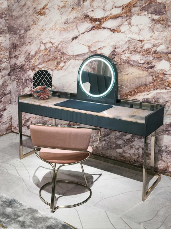 New Design Luxury Dressing Table QMY-DR008 - Bespoke Dressing Table With Mirror and Lights, Factory Direct Supply