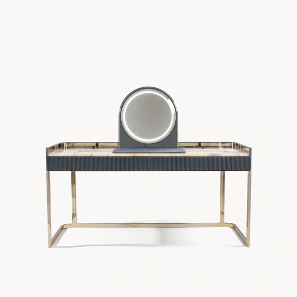 New Design Luxury Dressing Table QMY-DR008 - Bespoke Dressing Table With Mirror and Lights, Factory Direct Supply