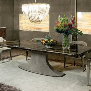 Nordic Luxury Villa Marble Dining Table QMY-DT021 - Customize Dining Table Manufacturer Direct Supply With 1-MOQ Policy