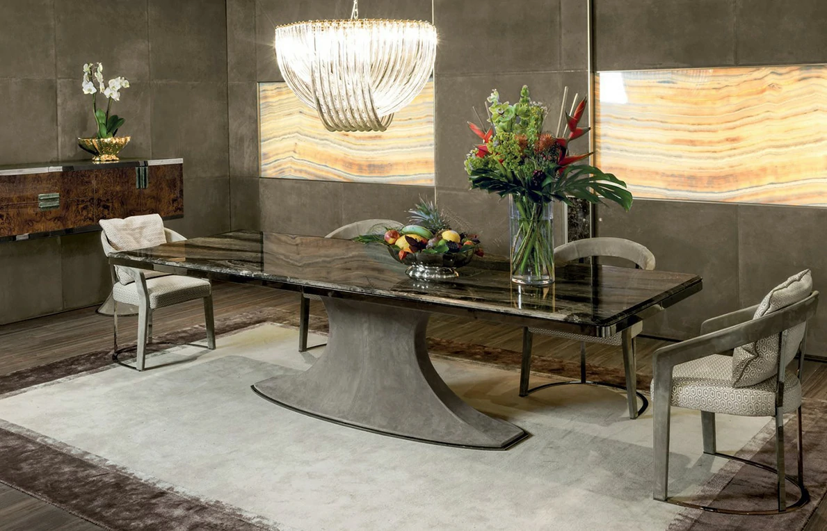 Nordic Luxury Villa Marble Dining Table QMY-DT021 - Customize Dining Table Manufacturer Direct Supply With 1-MOQ Policy