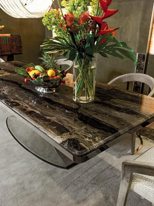 Nordic Luxury Villa Marble Dining Table QMY-DT021 - Customize Dining Table Manufacturer Direct Supply With 1-MOQ Policy