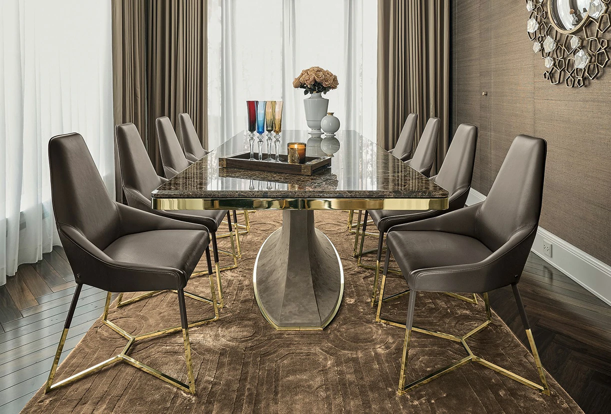 Nordic Luxury Villa Marble Dining Table QMY-DT021 - Customize Dining Table Manufacturer Direct Supply With 1-MOQ Policy - Image 3