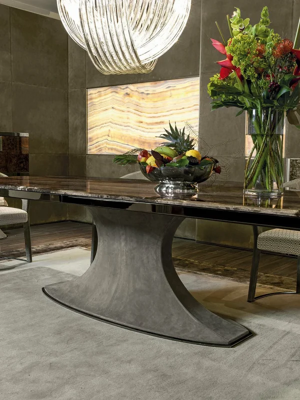 Nordic Luxury Villa Marble Dining Table QMY-DT021 - Customize Dining Table Manufacturer Direct Supply With 1-MOQ Policy