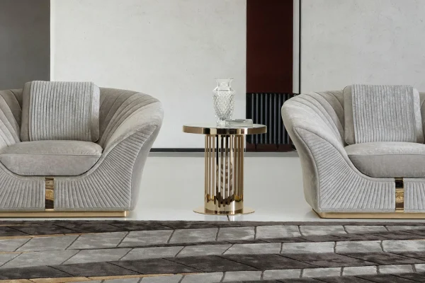 Nordic Style Round Marble Luxury Coffee Table QMY-CT020 - Custom Coffee Table Designs Factory Direct Supply