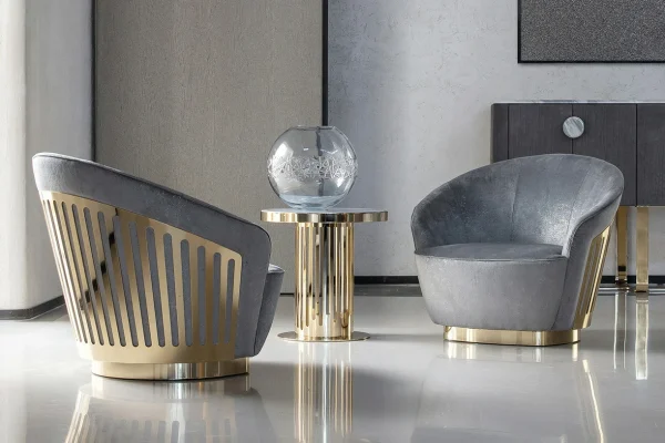 Nordic Style Round Marble Luxury Coffee Table QMY-CT020 - Custom Coffee Table Designs Factory Direct Supply