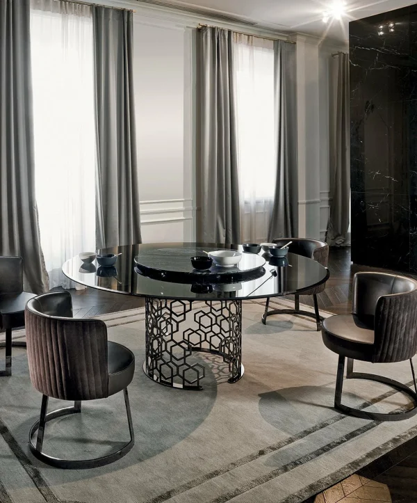 Round Marble Top Dining Table QMY-DT022 - Customized Dining Table Manufacturer Supply
