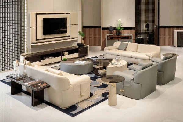 Round Tempered Glass Coffee Table QMY-CT025 - Custom Glass Coffee Tables Factory Supply, 1-MOQ Orders Available