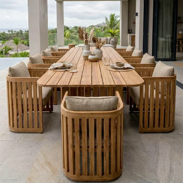 custom wood outdoor dining table