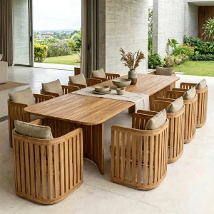 custom wood outdoor dining table