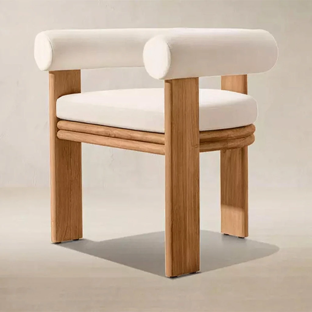 Custom Modern Teak Wood Outdoor Dining Chairs QMY-ODDC004 -Custom Outdoor Patio Dining Chair Low MOQ 1 pcs - Image 2