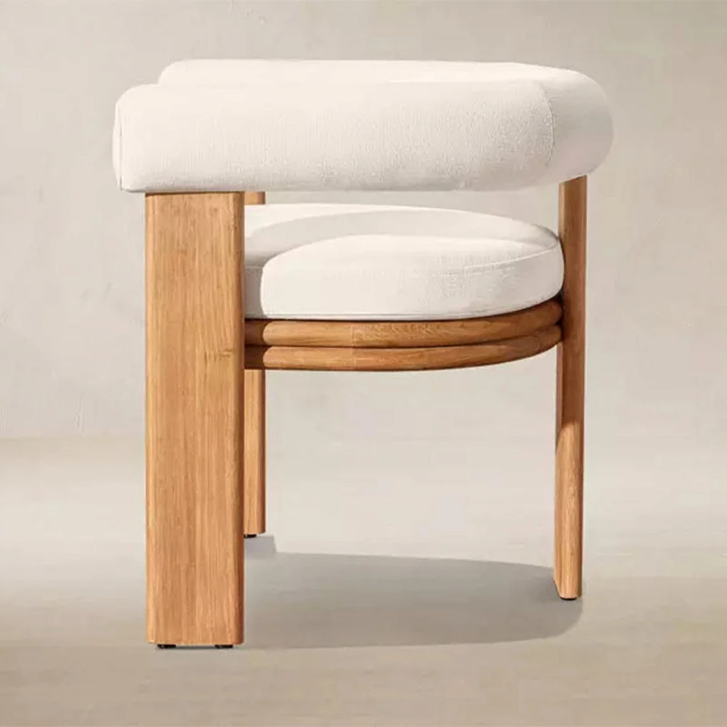 Custom Modern Teak Wood Outdoor Dining Chairs QMY-ODDC004 -Custom Outdoor Patio Dining Chair Low MOQ 1 pcs - Image 3