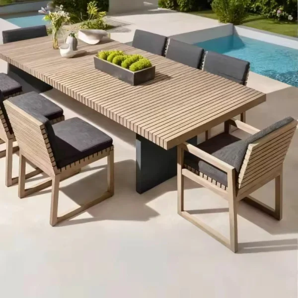 Custom Patio Dining Table, Quick Water Drainage QMY-ODDT008