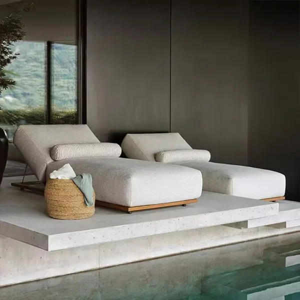 Custom Outdoor Chaise Lounge with Pillow,  Waterproof QMY-ODSL007