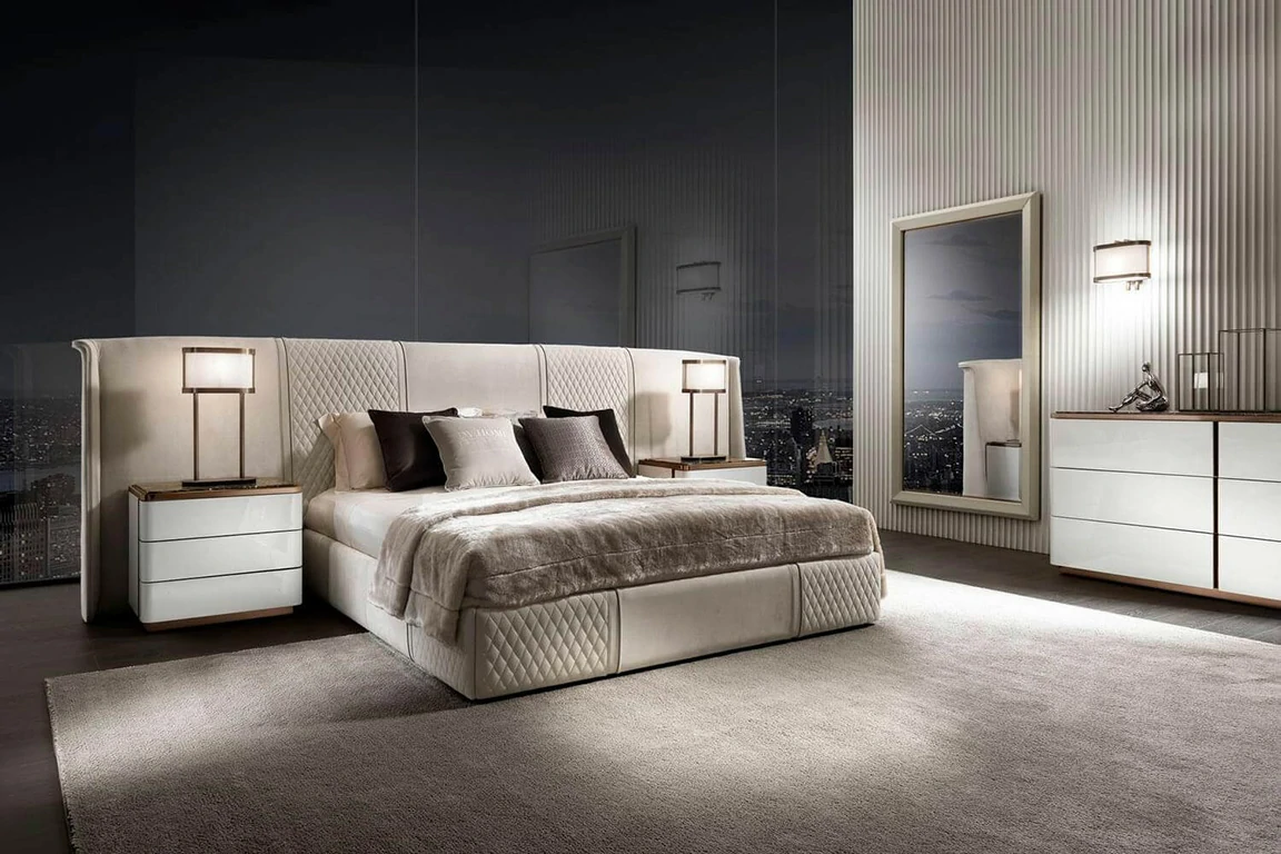 Hotel Luxury Queen Beautiful Bed QMY-BE036 - Custom Oversized Beds Manufacturer Supply - الصورة 3