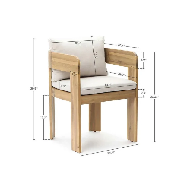 Hotel Terrace Teak Furniture Outdoor Leisure Chair QMY-ODLC005