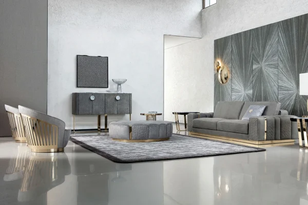 Italian High-Quality Design Armchair QMY-LC027 - Custom Fabric Armchair Factory Direct