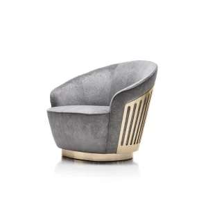 Italian High-Quality Design Armchair QMY-LC027 - Custom Fabric Armchair Factory Direct