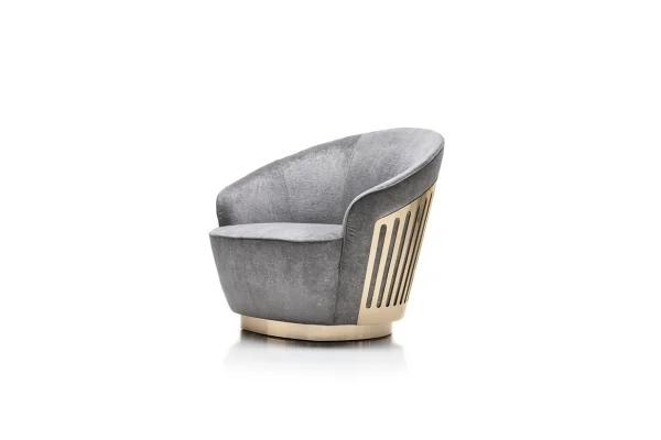 Italian High-Quality Design Armchair QMY-LC027 - Custom Fabric Armchair Factory Direct