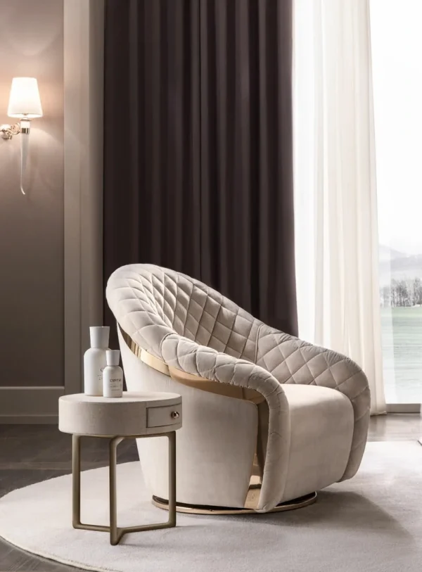 Italian Luxury Design Modern Fabric Armchair QMY-LC030 - Bespoke Single Luxury Sofa Chair Manufacturer Direct Supply