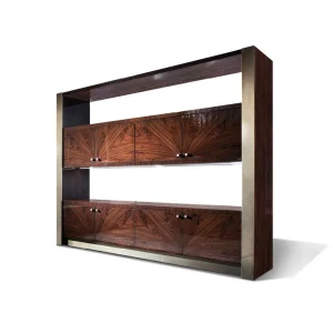 Custom Built Bookcase For Home Office, Open-Back Design QMY-BS006