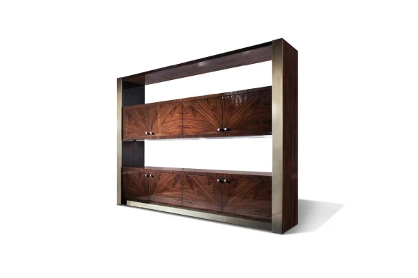 Custom Built Bookcase For Home Office, Open-Back Design QMY-BS006