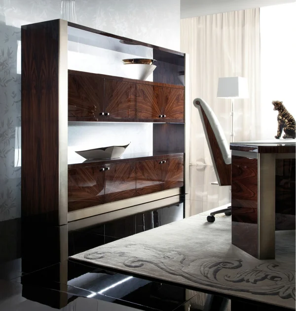 Custom Built Bookcase For Home Office, Open-Back Design QMY-BS006