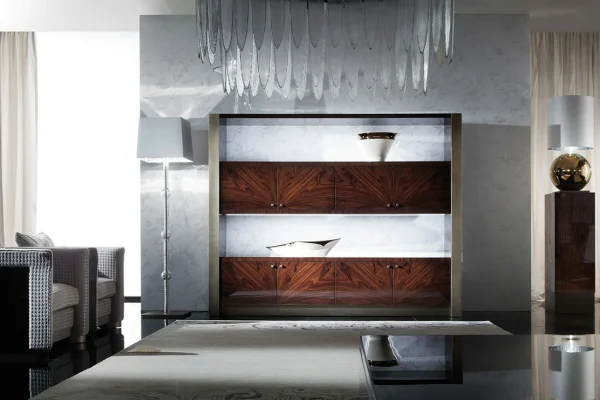 Custom Built Bookcase For Home Office, Open-Back Design QMY-BS006
