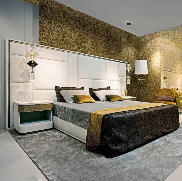 Luxury Bed 1.5 1.8 m Double Wedding Platform Bed QMY-BE033 - Bespoke Bed Design Manufacturer Direct Supply