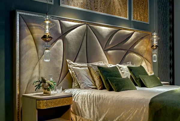 Luxury Bed 1.5 1.8 m Double Wedding Platform Bed QMY-BE033 - Bespoke Bed Design Manufacturer Direct Supply