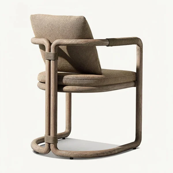 Luxury Custom Outdoor Furniture Teak Wooden Dining Chair QMY-ODDC001 - Bespoke Outdoor Dining Table Chair Supplier