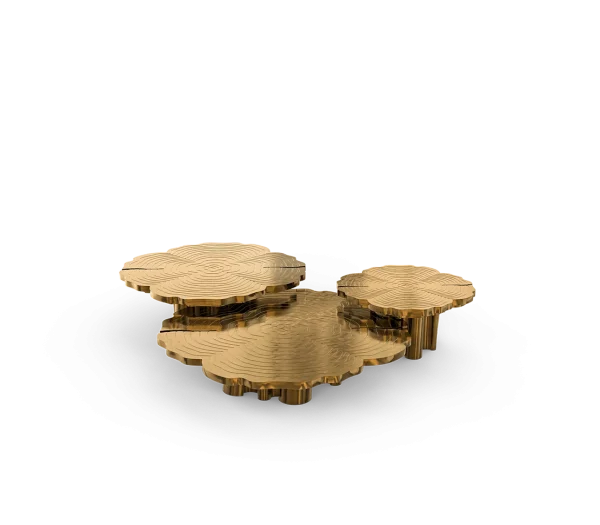 Luxury Modern Exquisite Craftsmanship Golden Stainless Steel Coffee Table QMY-CT046 - Custom Metal Coffee Tables Low MOQ 1 pc