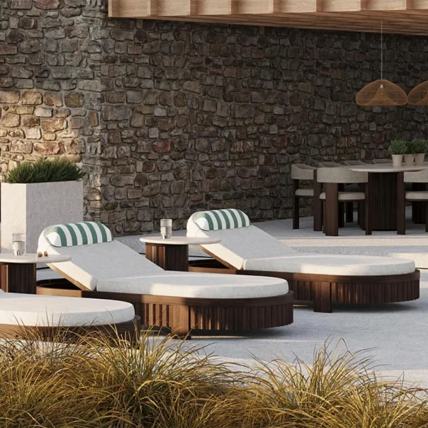 Custom Oval Sun Lounger With Integrated Pillow QMY-ODSL010